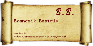 Brancsik Beatrix névjegykártya